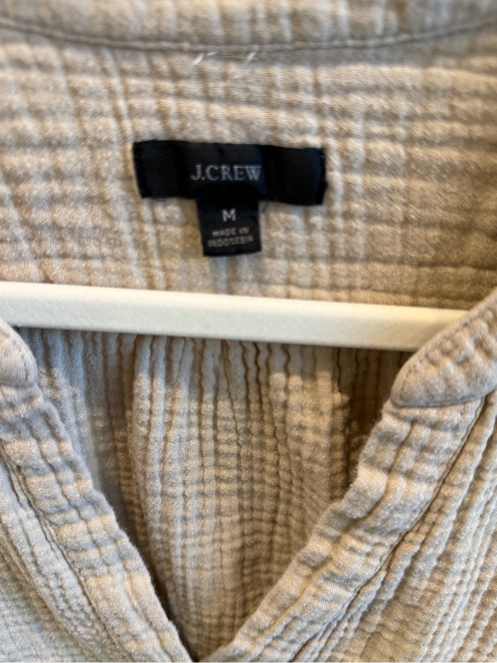 J. Crew Neutral Beige Short-Sleeve Cotton Gauze Top - Picture 2 of 8
